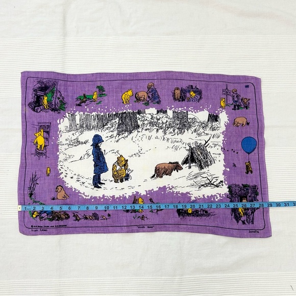 Jonelle Pooh Bear Irish Linen Tea Towel Vintage - Picture 2 of 9